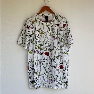 Floral White Natural Soft Cotton T Shirt